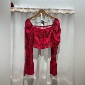 Prettylittlething Pink floral blouse